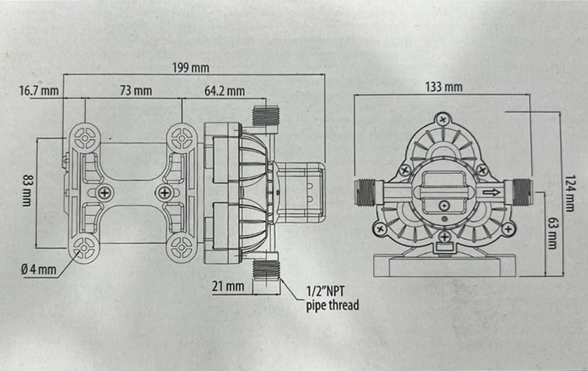 Carbest Tryckpump 12V 7L/min 1,4bar i gruppen Vatten & Sanitet / Vatten / Vattenpumpar / Tryckpumpar hos Campingvaruhuset i Norden AB (66665)