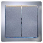 Strömbrytare 12V Dubbel Grå/Chrome Strömbrytare 12V Dubbel Grå/Chrome