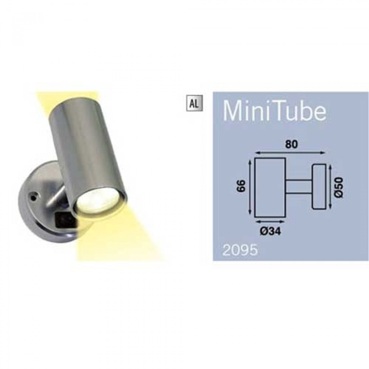 Spotlight Mini Tube D2 12V i gruppen Husvagn & Husbil / Elektronik / Invändig Belysning / Spotlights hos Campingvaruhuset i Norden AB (66929)