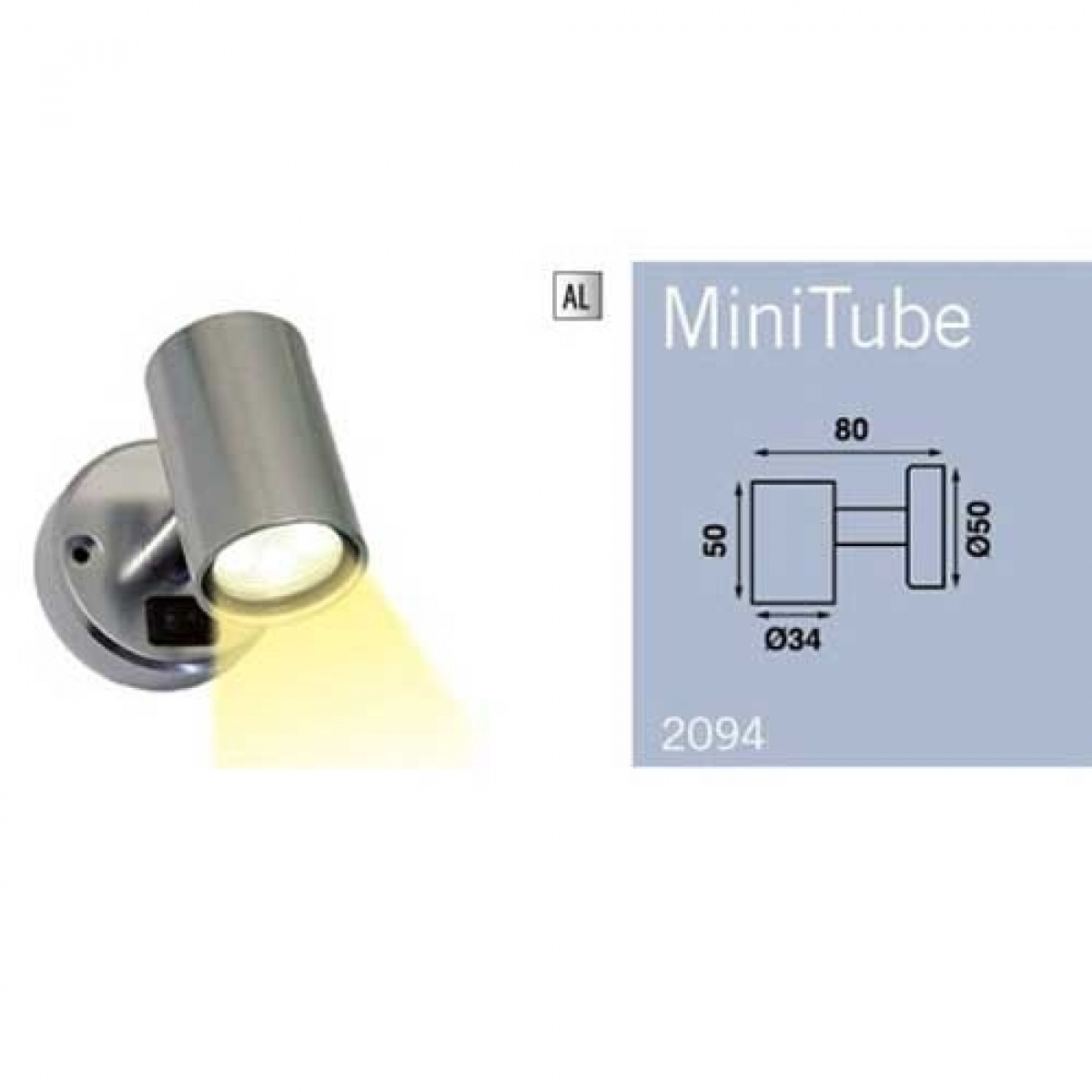 Spotlight Mini Tube D1 12V i gruppen Husvagn & Husbil / Elektronik / Invändig Belysning / Spotlights hos Campingvaruhuset i Norden AB (66930)