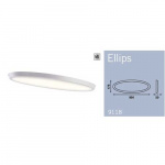 Taklampa Elips Matt Silver 12V