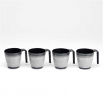 Flamefield Melamin Muggar Granite Grå 4-pack