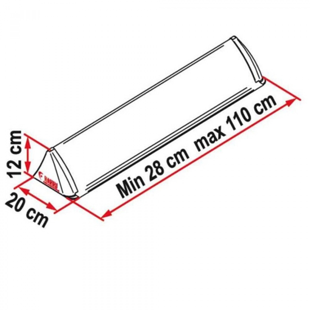 Spoiler för taklucka från 26-110 cm, Vit i gruppen Husvagn & Husbil / Kaross / Takluckor / Tillbehör till takluckor hos Campingvaruhuset i Norden AB (67623)