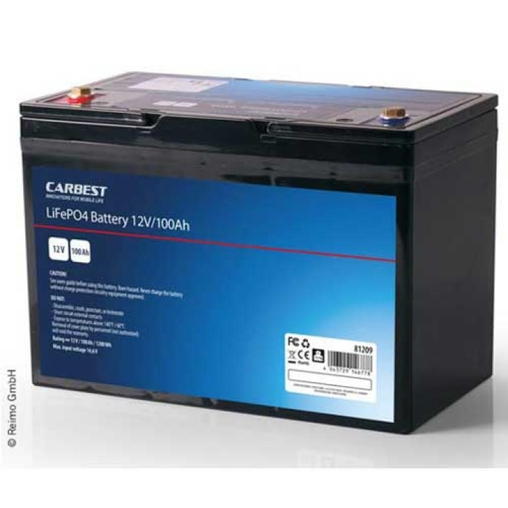 Carbest Lithiumbatteri 100Ah (LiFePO4) i gruppen Husvagn & Husbil / Elektronik / Batterier & Omvandlare / Batterier hos Campingvaruhuset i Norden AB (68604)