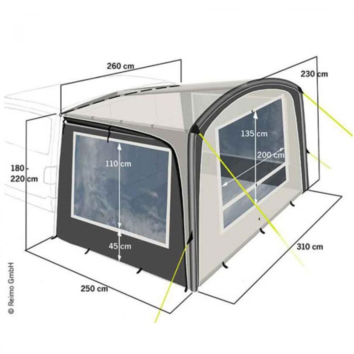 Reimo Soltak Antigua Air För Campingbussar i gruppen Husvagn & Husbil / Van & Plåtisar / Förtält / Lufttält hos Campingvaruhuset i Norden AB (69936)