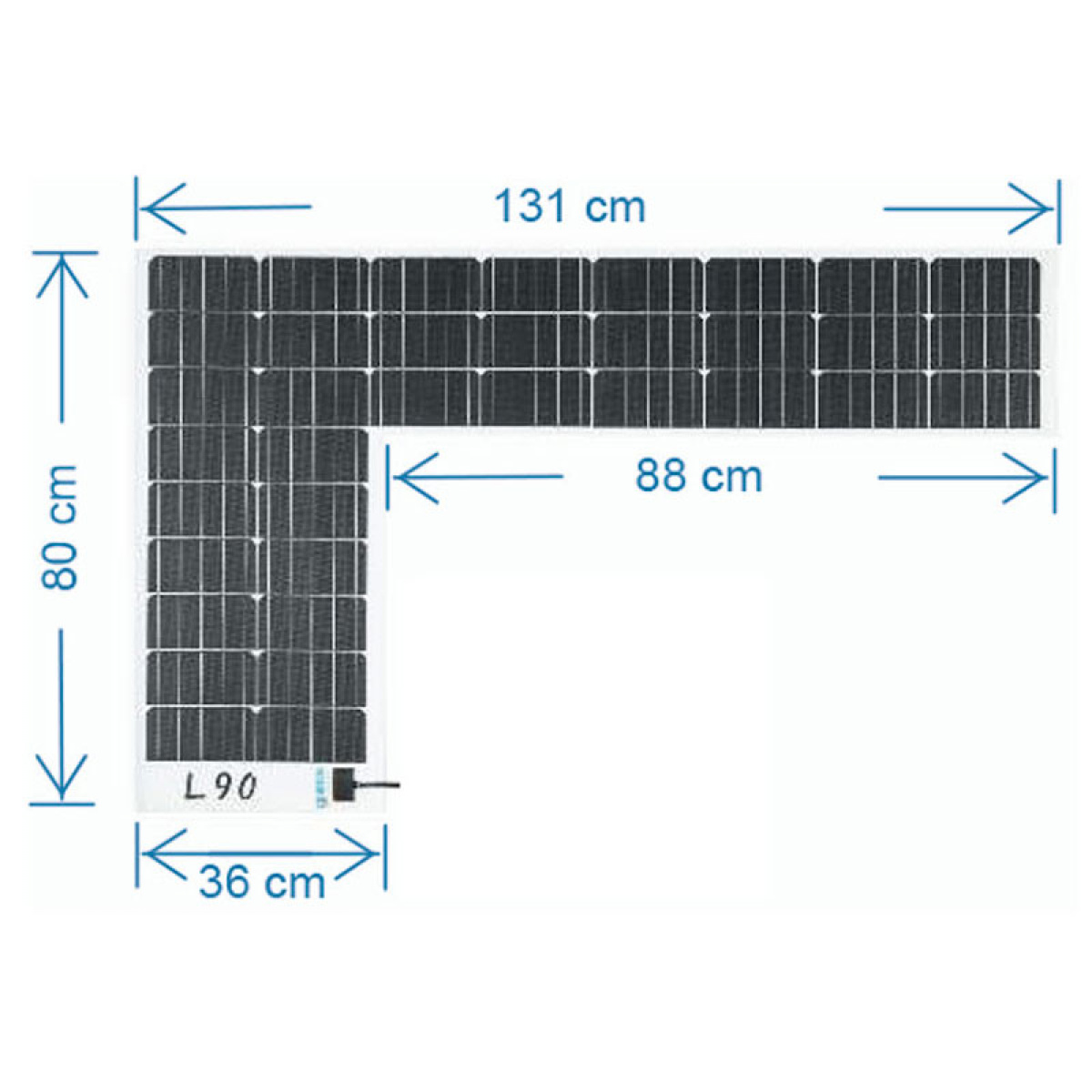 Moscatelli Solpanel Ducato 90W L-Shaped 1310x800 mm i gruppen Husvagn & Husbil / Elektronik / Solpaneler hos Campingvaruhuset i Norden AB (70135)