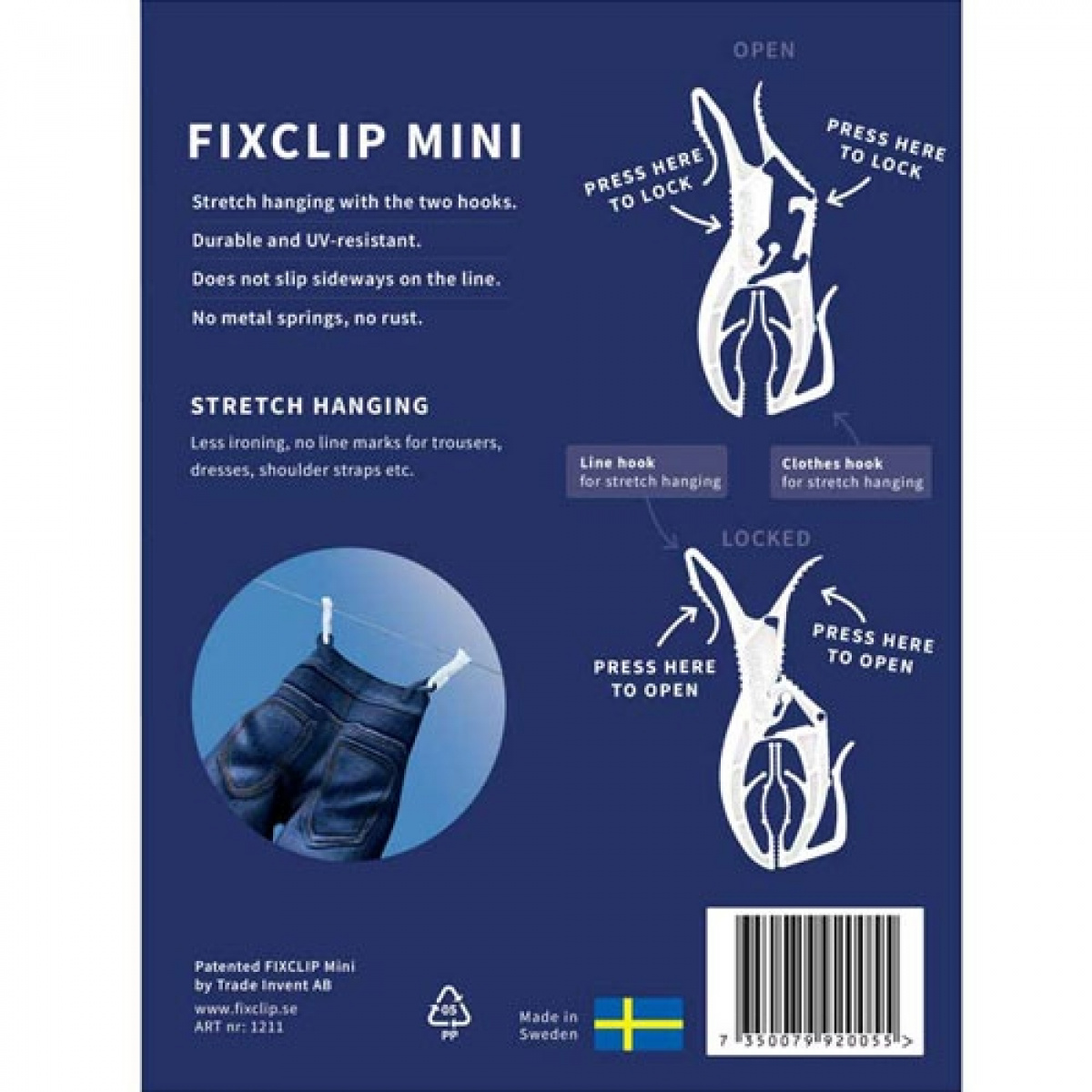 Fixclip Mini 16-Pack i gruppen Hushåll & Kök / Tvätt, Städ & Disk / Torkställningar hos Campingvaruhuset i Norden AB (70413)