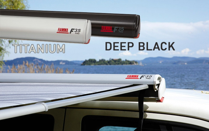 Fiamma F35 Pro Deep Black i gruppen Förtält & Markiser / Markiser / Husbilsmarkiser / Fiamma Boxmarkiser / Takmonterade hos Campingvaruhuset i Norden AB (70777)
