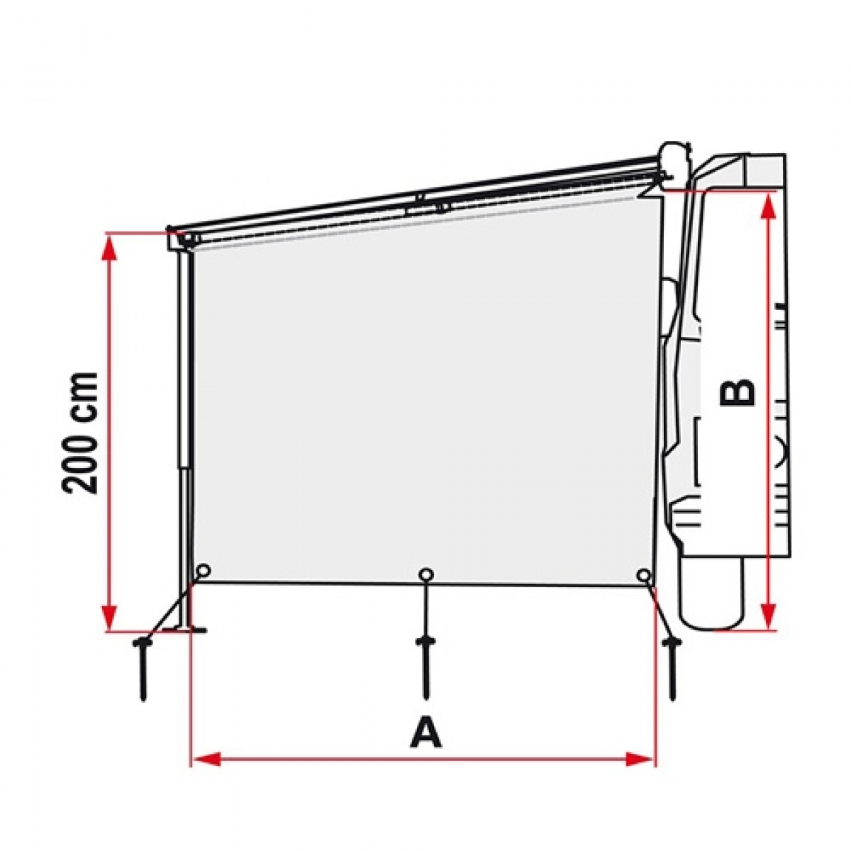 Fiamma Sun View Side F45/ F70/ F65/F80 i gruppen Förtält & Markiser / Markiser / Husbilsmarkiser / Fiamma / Tillbehör hos Campingvaruhuset i Norden AB (71223)