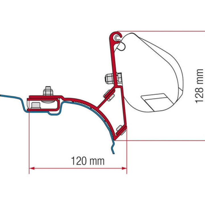 Fiamma Adapter F35 VW T5/T6 MultivanTransporter 2003- i gruppen Husvagn & Husbil / Van & Plåtisar / Markiser / Markisadapters / Fiamma / F35/F40-övriga Fordon hos Campingvaruhuset i Norden AB (72372)