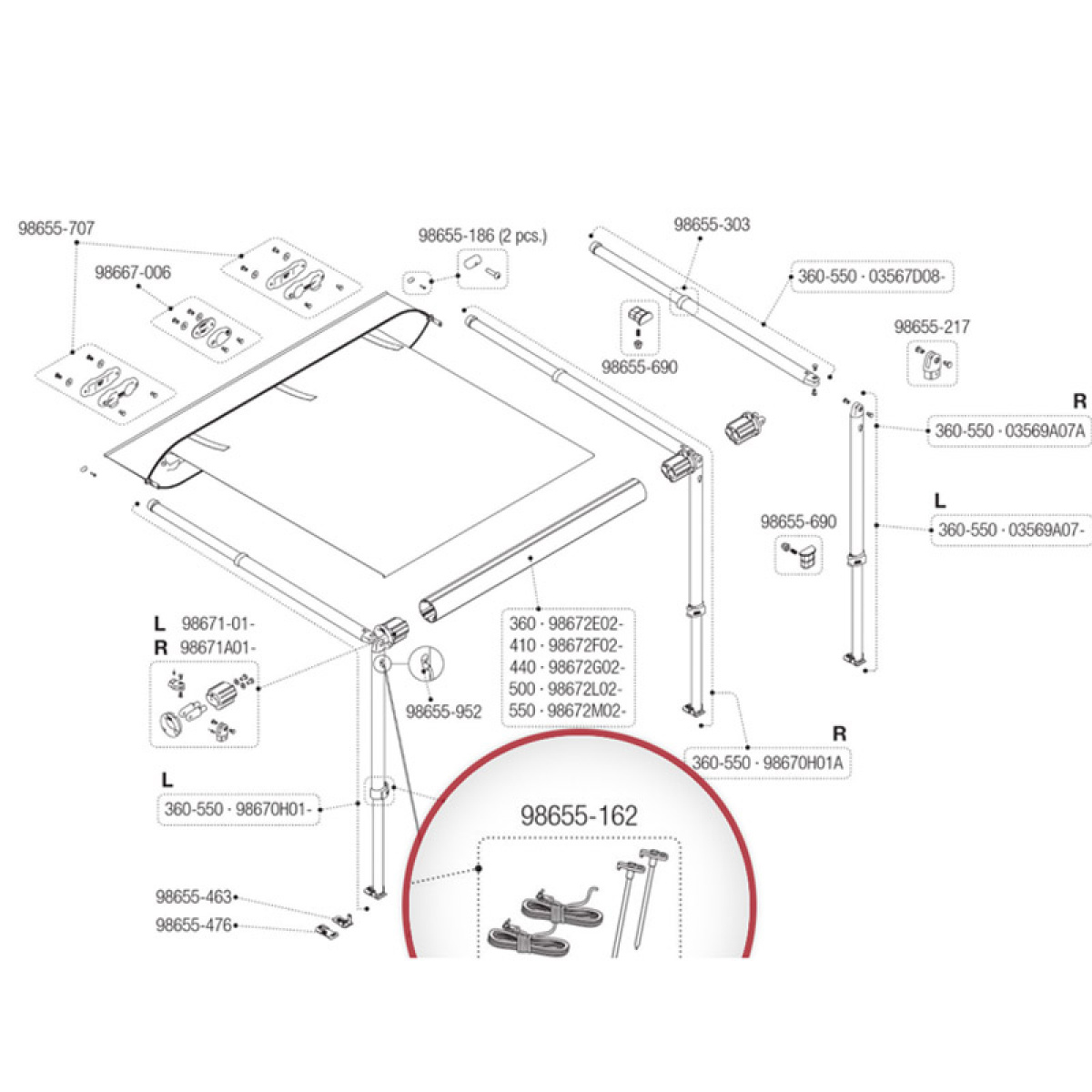 Fiamma Stormkit 98655-162 Caravanstore/F35 i gruppen Förtält & Markiser / Markiser / Husvagnsmarkiser / Reservdelar Husvagnsmarkiser / Reservdelar Caravanstore hos Campingvaruhuset i Norden AB (73422_01)