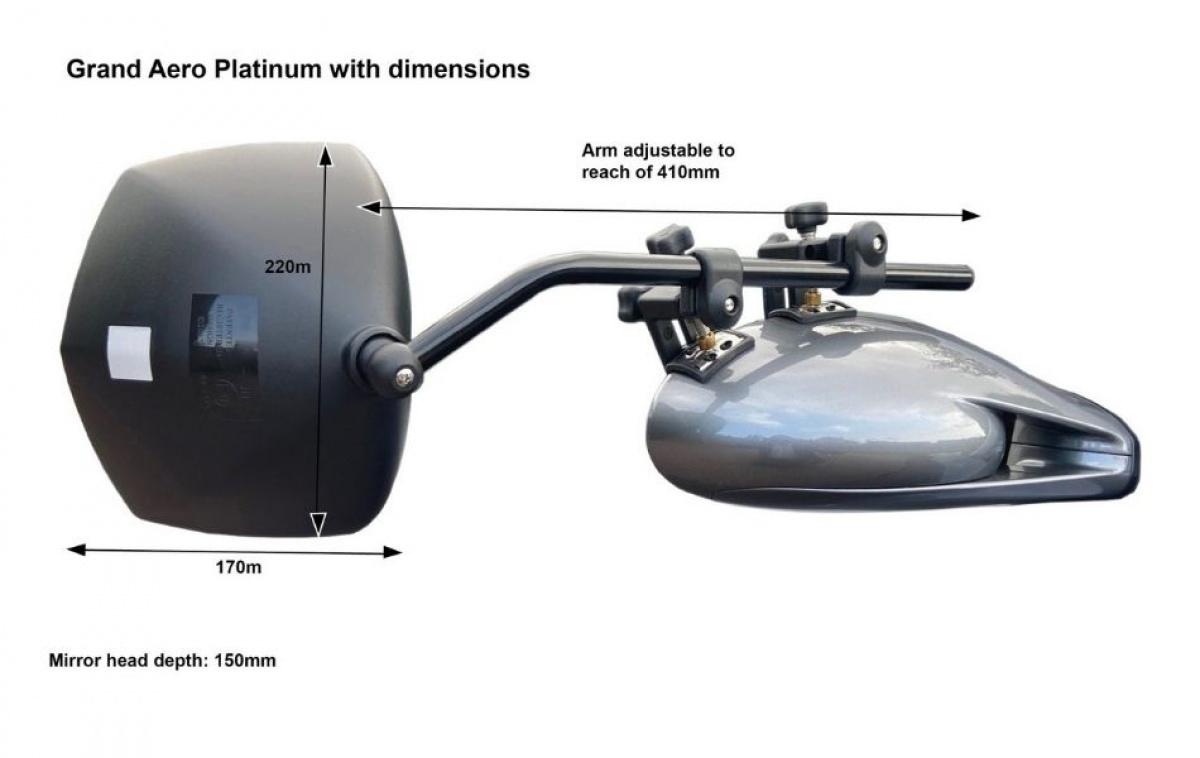 Milenco Backspegel Grand Aero Platinum i gruppen Husvagn & Husbil / Chassi / Backspeglar hos Campingvaruhuset i Norden AB (73518)
