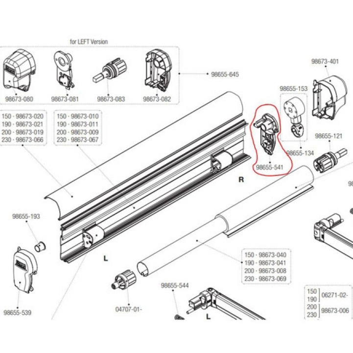 Täckkåpa Höger Till F45S/F70 i gruppen Förtält & Markiser / Markiser / Husbilsmarkiser / Fiamma Boxmarkiser / Reservdelar hos Campingvaruhuset i Norden AB (73571)