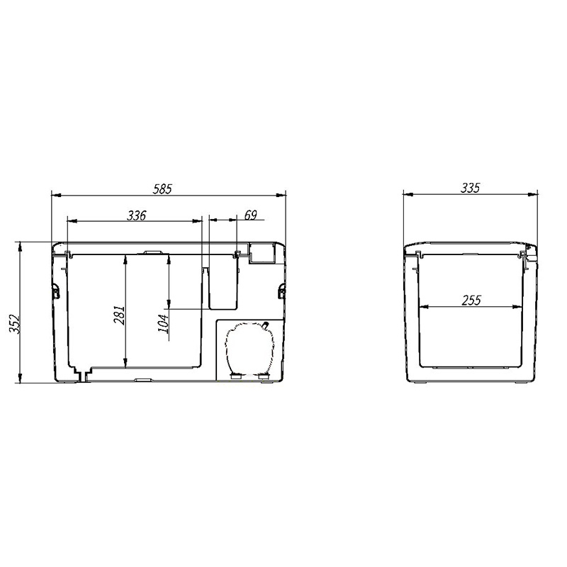 Eurgeen EB25 Kompressor Kühlbox 25L 12/24V + 230V -20ºC