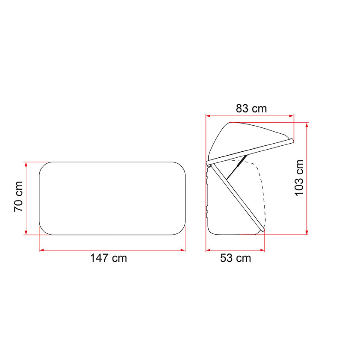 Takbox Fiamma Ultra-Box 500 i gruppen Husvagn & Husbil / Chassi / Cykelställ / Tillbehör hos Campingvaruhuset i Norden AB (74749)