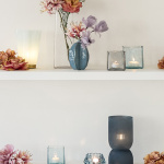 Lampa Phoebe Glas Blågrå 12x19,5cm Lampa Phoebe Glas Blågrå 12x19,5cm