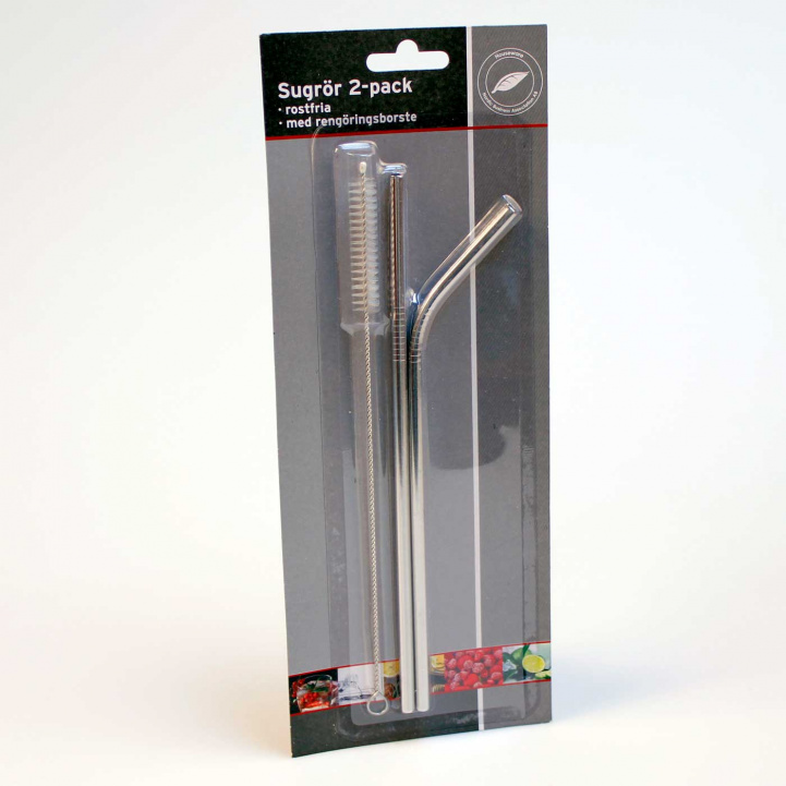 Sugrör Rostfria Inkl Borste 2-Pack i gruppen Hushåll & Kök / Servering / Övrigt hos Campingvaruhuset i Norden AB (75789)