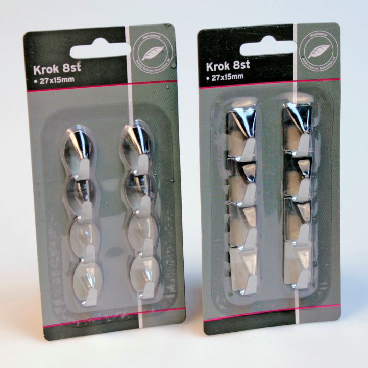 Krok 8 st 27x15 mm Självhäftande i gruppen Husvagn & Husbil / Lås & Beslag / Krokar & Upphängning hos Campingvaruhuset i Norden AB (76177)