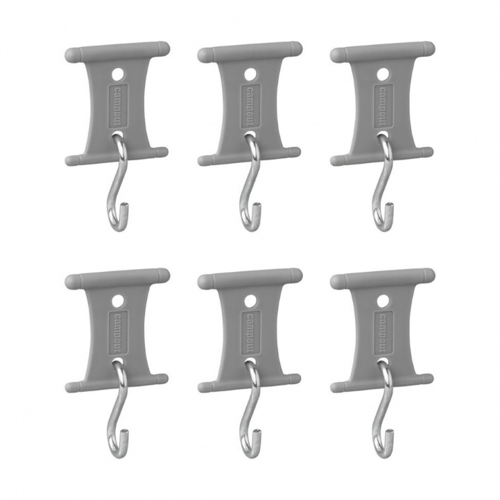 Campout Hängare med S-krok För Tältskenor 5 - 8 mm 6-pack i gruppen Förtält & Markiser / Tillbehör-Reservdelar hos Campingvaruhuset i Norden AB (76677)