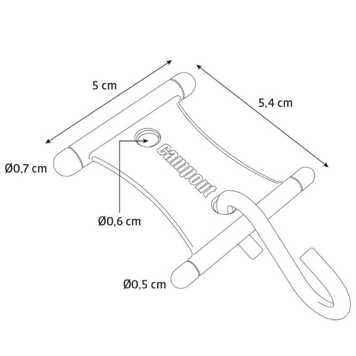 Campout Hängare med S-krok För Tältskenor 5 - 8 mm 6-pack i gruppen Förtält & Markiser / Tillbehör-Reservdelar hos Campingvaruhuset i Norden AB (76677)