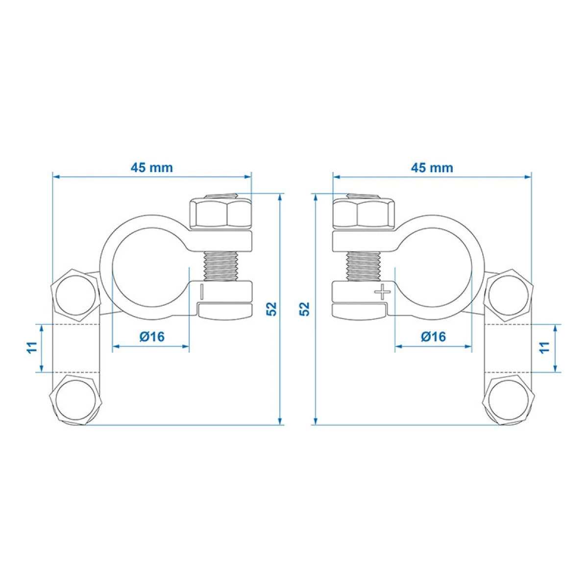 ProPlus Batterikabelskor 2st (1+ och 1-) i gruppen Husvagn & Husbil / Elektronik / Batterier & Omvandlare / Batteriladdare hos Campingvaruhuset i Norden AB (77129)