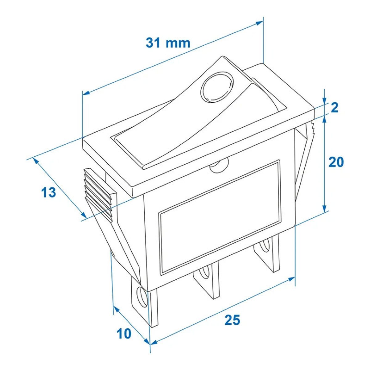 ProPlus Vippbrytare LED Blå 12V/24V-max. 10A i gruppen Husvagn & Husbil / Elektronik / Strömbrytare & In/Uttag / Strömbrytare hos Campingvaruhuset i Norden AB (77130)