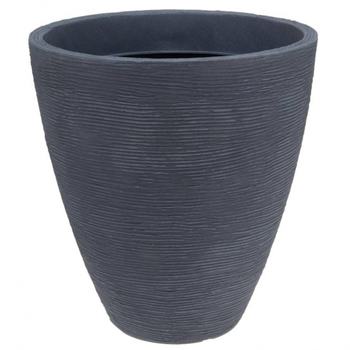 Kruka Ribbed Höjd 42cm Diameter 39cm Rund Grå i gruppen Hem & Inredning / Prydnad & Trivsel hos Campingvaruhuset i Norden AB (77268)