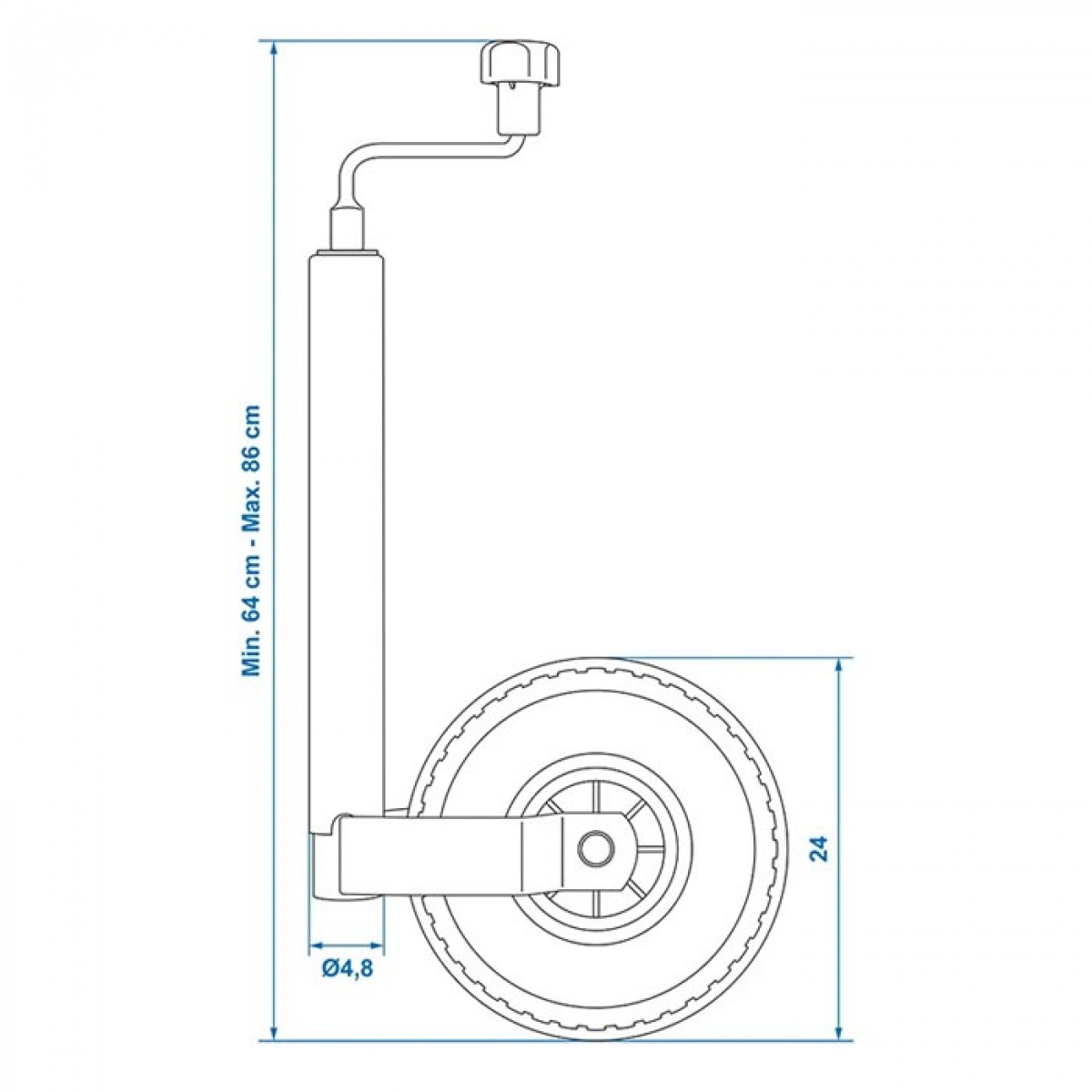 ProPlus Stödhjul 48 mm Plastfälg Med Luftdäck 260x85 mm i gruppen Husvagn & Husbil / Chassi / Stödhjul hos Campingvaruhuset i Norden AB (78344)