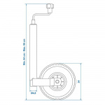 ProPlus Stödhjul 48 mm Plastfälg Med Luftdäck 260x85 mm ProPlus Stödhjul 48 mm Plastfälg Med Luftdäck 260x85 mm