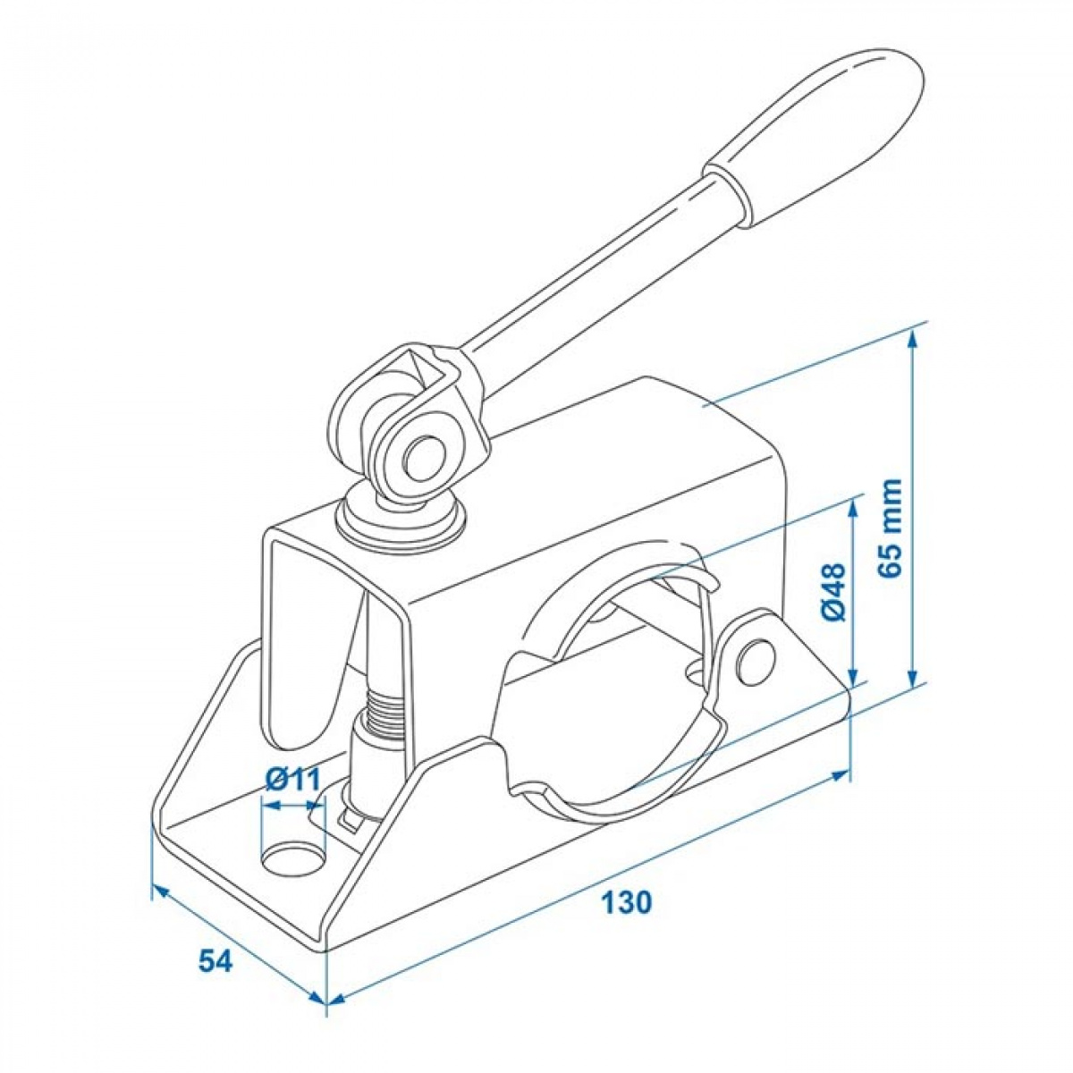 ProPlus Klämma 48 mm Klämfäste Stödhjul Fällbart Handtag i gruppen Husvagn & Husbil / Chassi / Stödhjul hos Campingvaruhuset i Norden AB (78347)