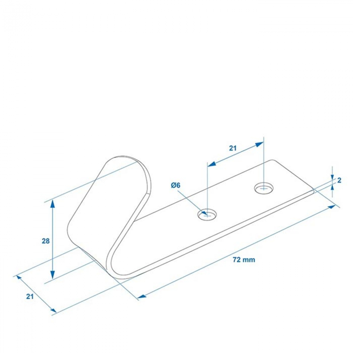 ProPlus Påskruvning Metallkrok 72x21x2 mm i gruppen Övrigt / För Bilen hos Campingvaruhuset i Norden AB (78354)