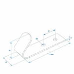 ProPlus Påskruvning Metallkrok 72x21x2 mm ProPlus Påskruvning Metallkrok 72x21x2 mm