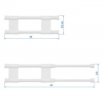 ProPlus Dubbel Ställbar 25,5-43 cm Vit ProPlus Dubbel Ställbar 25,5-43 cm Vit