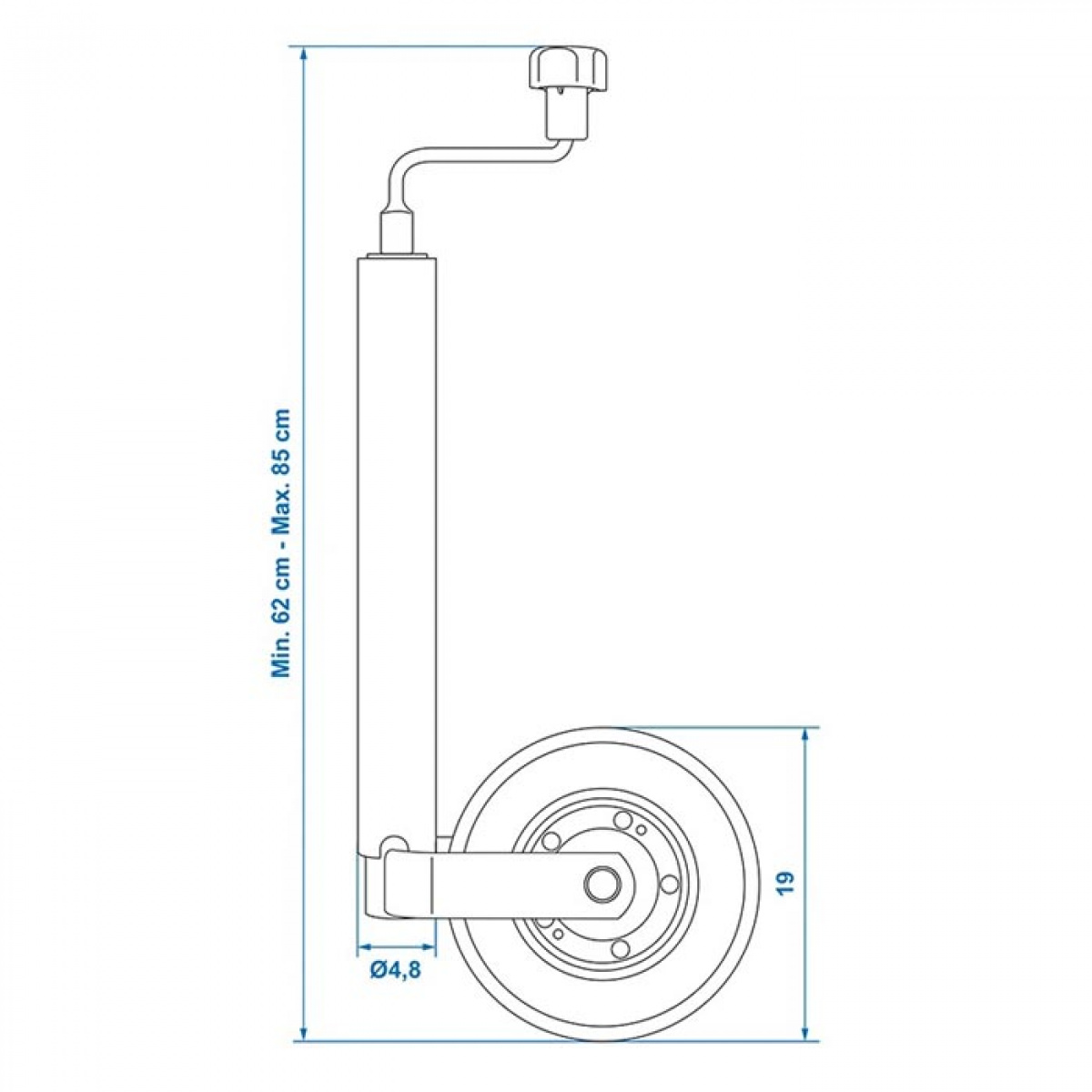 ProPlus Stödhjul 48mm Metallfälg Med Fast Gummidäck 200x50 mm i gruppen Husvagn & Husbil / Chassi / Stödben hos Campingvaruhuset i Norden AB (78448)