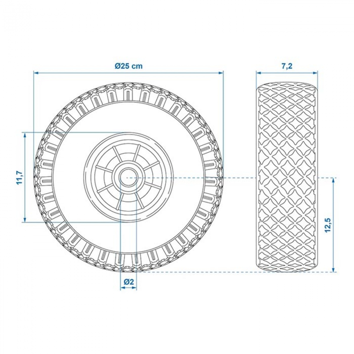 ProPlus Reservhjul Plastfälg Med PU-däck 260x85 mm i gruppen Husvagn & Husbil / Chassi / Stödhjul hos Campingvaruhuset i Norden AB (78452)