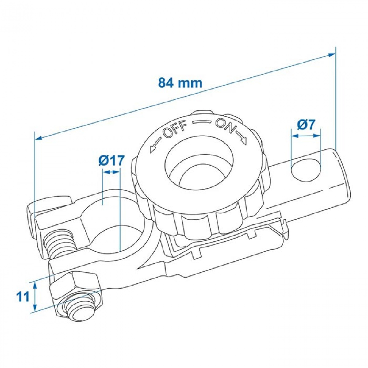 ProPlus Batteripolklämma (-) 17,5mm Kopplingsbrytare i gruppen Husvagn & Husbil / Elektronik / Batterier & Omvandlare / Batterier hos Campingvaruhuset i Norden AB (78468)