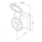 ProPlus CEE-uttag kort ytmonterad ProPlus CEE-uttag kort ytmonterad