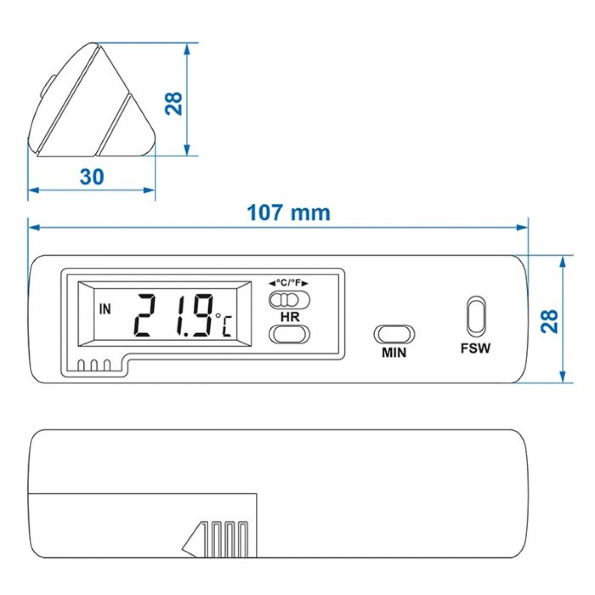 ProPlus Inomhus-/utomhustermometer modell 2 i gruppen Husvagn & Husbil / Värme, Kyla & Ventilation hos Campingvaruhuset i Norden AB (78515)