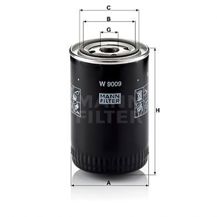 Oljefilter W9009 Fiat Ducato i gruppen Husvagn & Husbil / Kaross / Oljor & tillbehör hos Campingvaruhuset i Norden AB (78626)