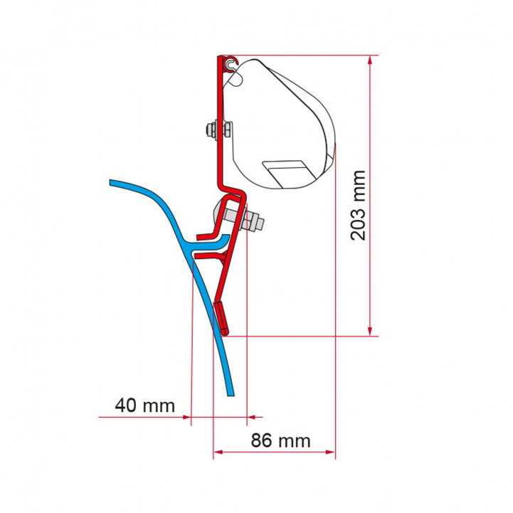 Fiamma Adapter F35 VW T3 i gruppen Husvagn & Husbil / Van & Plåtisar / Markiser / Markisadapters / Fiamma / F35/F40-övriga Fordon hos Campingvaruhuset i Norden AB (80619)