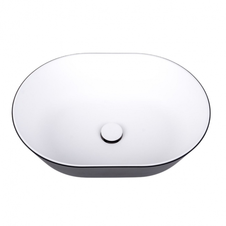 Ovalt Handfat Svart 350x260 mm i gruppen Vatten & Sanitet / Vatten / Handfat & Duschkar / Handfat hos Campingvaruhuset i Norden AB (81068)