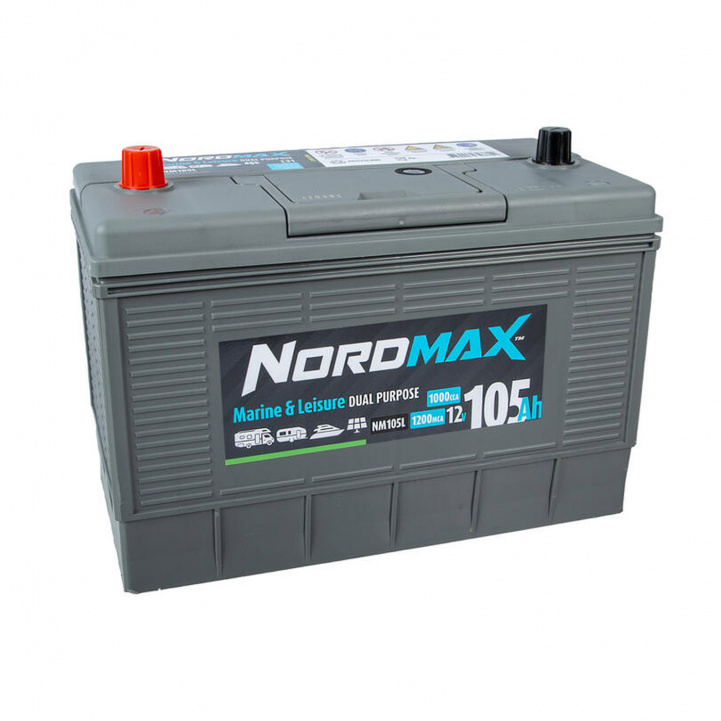 Nordmax Fritidsbatteri 105Ah SMF i gruppen Husvagn & Husbil / Elektronik / Batterier & Omvandlare / Batterier hos Campingvaruhuset i Norden AB (81423)