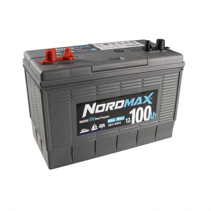 Nordmax Marine Fritidsbatteri 100AH EFB i gruppen Husvagn & Husbil / Elektronik / Batterier & Omvandlare / Batterier hos Campingvaruhuset i Norden AB (81426)