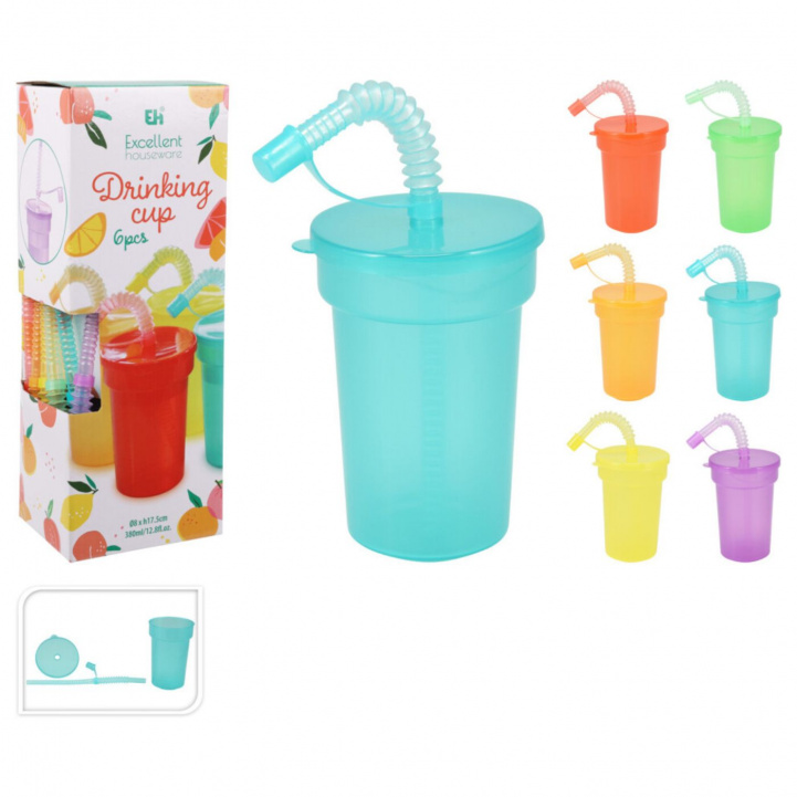 Muggset med Sugrör 6-pack i gruppen Hushåll & Kök / Glas & Muggar / Barnglas hos Campingvaruhuset i Norden AB (82112)