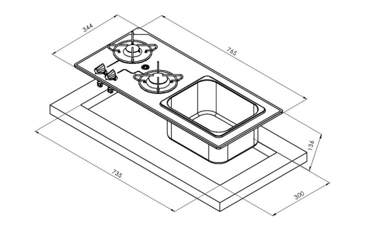 Carbest Spis Och Diskho Kombination i gruppen Hushåll & Kök / Diskhoar & Spishällar hos Campingvaruhuset i Norden AB (82628)
