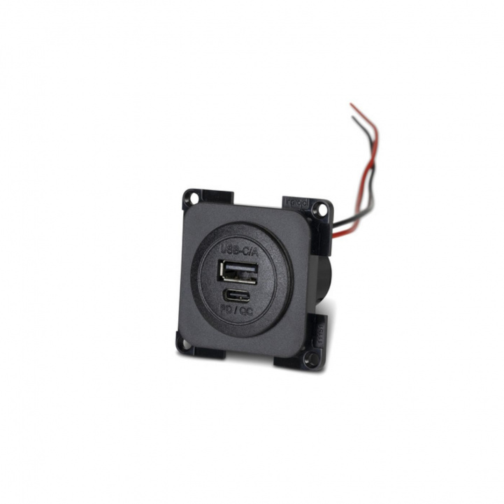 Inprojal Vägguttag USB-C/A Svart i gruppen Husvagn & Husbil / Elektronik / Strömbrytare & In/Uttag / Uttag USB hos Campingvaruhuset i Norden AB (82631)