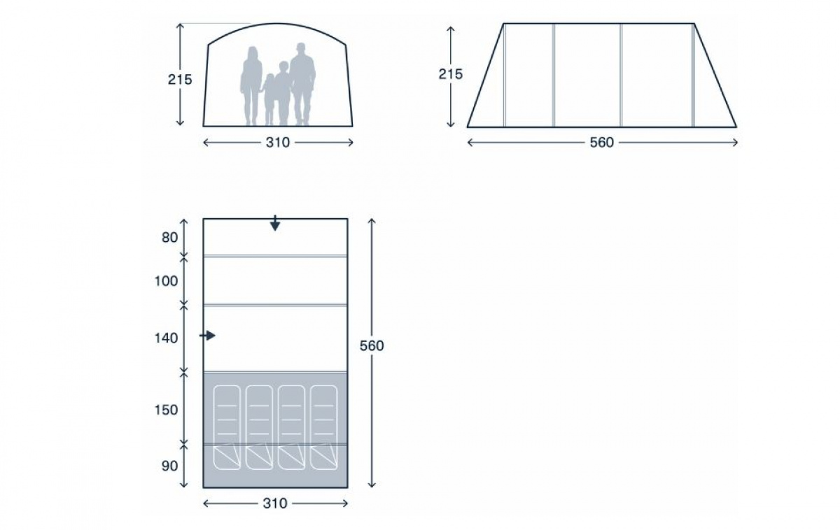 Kampa Dawlish 04 Air i gruppen Outdoor / Campingtält hos Campingvaruhuset i Norden AB (82913)