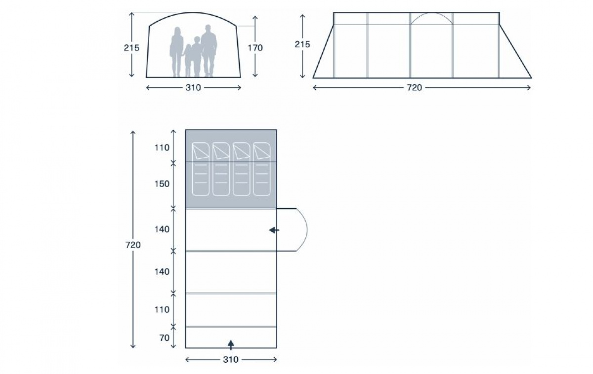 Kampa Seacliffe 04 Air TC i gruppen Outdoor / Campingtält hos Campingvaruhuset i Norden AB (82919)
