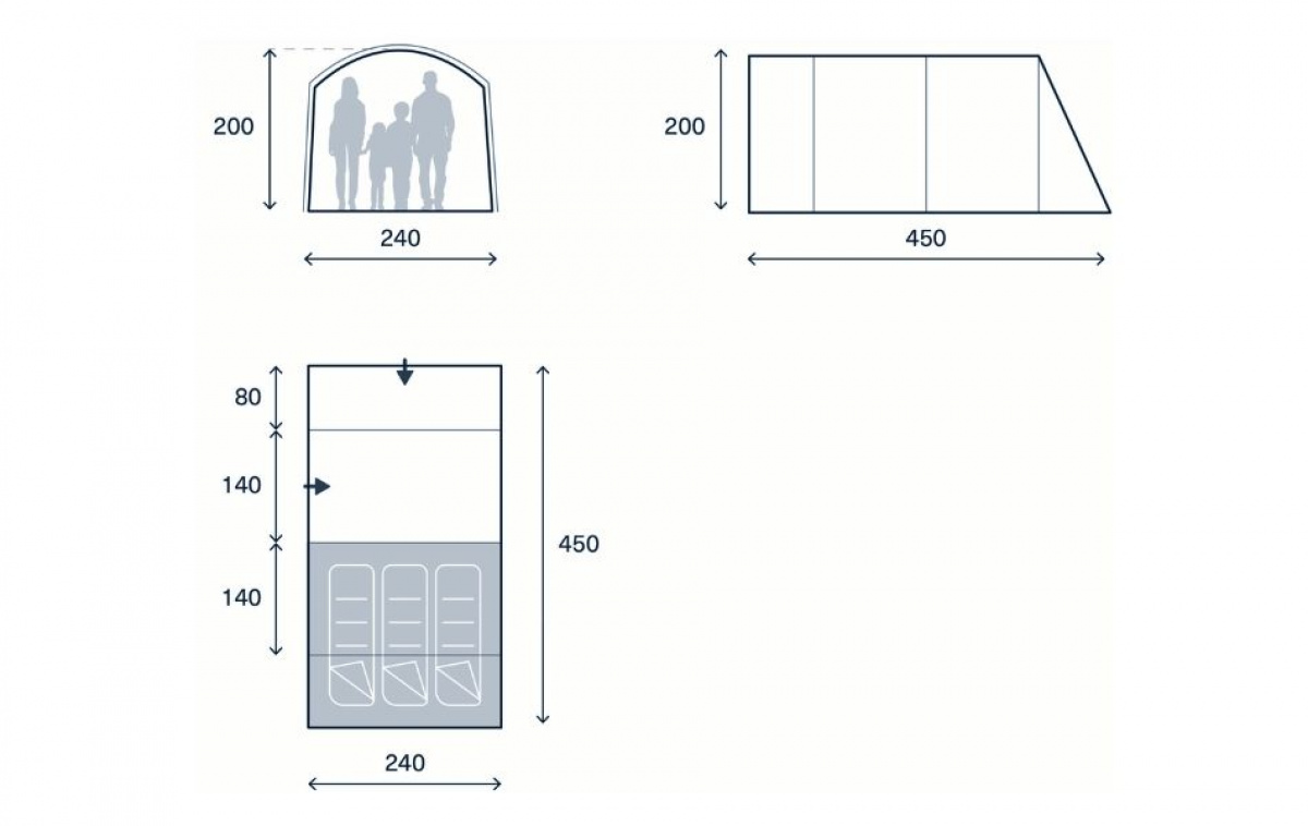 Kampa Dawlish 03 i gruppen Outdoor / Campingtält hos Campingvaruhuset i Norden AB (82921)