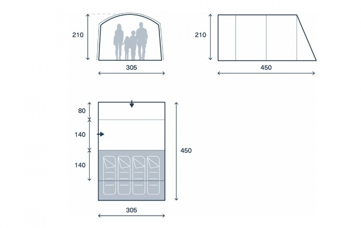 Kampa Dawlish 04 i gruppen Outdoor / Campingtält hos Campingvaruhuset i Norden AB (82922)